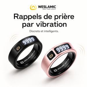 Bague Zikr Haut de Gamme WESLAMIC ITasbih Peace1 - Chapelet Électronique Musulman - Compteur Tasbih Numérique avec Vibration et Application - Product Image 1