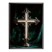 Peinture Lumineuse 3D Personnalisée sur le Thème de Jésus avec Croix Néon LED Intégrée – Décoration Murale Exclusive pour Salon et Maison