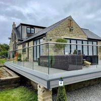 Reilbu, nouvelle conception de balustrade de balcon, main courante extérieure en aluminium, rail en verre en forme de U pour escalier et balcon