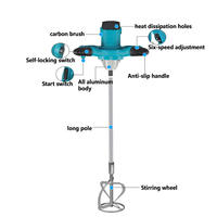 Mélangeur électrique portatif 110/220V de qualité industrielle pour béton, peinture, ciment, mastic et poudre