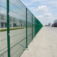 Panneau de clôture en treillis métallique soudé 3D courbé en V, recouvert de PVC, vert, pour clôture de jardin