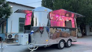 Camión de comida totalmente equipado, carrito de helados de restaurante con ruedas, remolques de comida para barbacoa de Pizza Móvil de calle para equipo de catering DOT - Product Image 6