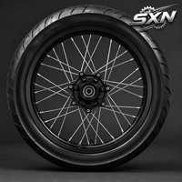 Kit de roues Sumo haute performance de 17 pouces pour Sur-Ron Ultra Bee, moyeu CNC en aluminium Cush Drive, jantes noires sans chambre à air pour la route