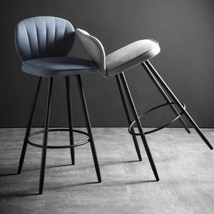 Sgabello da <span class=keywords><strong>Bar</strong></span> con Schienale in Velluto <span class=keywords><strong>e</strong></span> Gambe in Metallo Nero, Tavolo Rotondo Bianco per <span class=keywords><strong>Bar</strong></span>, Caffè <span class=keywords><strong>e</strong></span> Ristoranti, Vendita all'Ingrosso - Product Image 4