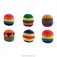 Ballons de jonglage Hacky Sack en crochet arc-en-ciel tricotés à la main, modernes et créatifs, jouets sportifs, objets décoratifs