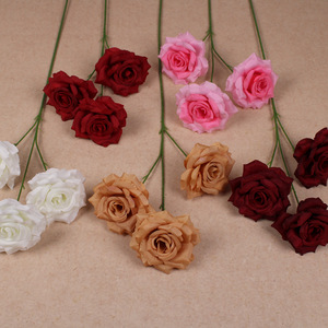 Fleurs artificielles en diamant à 3 têtes pour la décoration de la maison, ornements de table et de table basse, parfaits pour les arrangements de lieux de mariage - Product Image 2