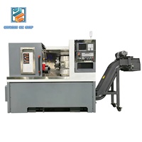 Tour CNC horizontal à banc incliné robuste GD46-400 de précision 0,005 mm, système GSK, tourelle à 8 postes, contre-porteuse automatique, pour usinage de métaux