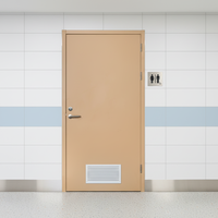 Porte de chambre d'hôpital en acier avec panneau de vision, grille de ventilation latérale, ouverture latérale, design minimaliste, fonction antivol, garantie 1 an