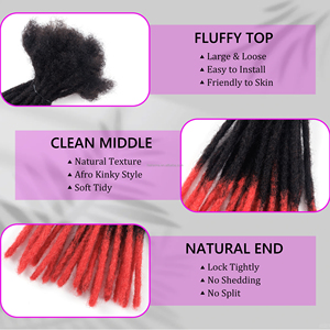 Vente en Gros Doux Faits à la Main Locs Dreadlocks Crochet Cheveux 0.6cm Ombre Couleur Extension de Cheveux Humains - Product Image 4