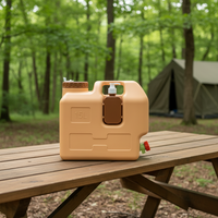Conteneur d'eau de camping 15L 20L 30L sans BPA, porte-eau potable avec bec verseur et distributeur de lotion pour camping, pique-nique, barbecue et stockage