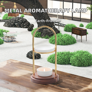 Brûleur d'aromathérapie en métal écologique Qiyunzhan avec lampe à huile essentielle en céramique et brûleur de cire pour usage domestique, saison automne-printemps - Product Image 2