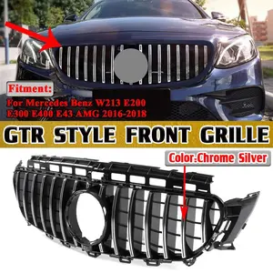 Grille de pare-chocs avant style GT R W213 en ABS pour Mercedes Benz W213 Classe E E200 E300 E400 E43 pour AMG 2017-2018 - Product Image 1