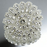 Patchs perlés en strass de haute qualité de 6 cm, appliques en cristal colorées, garniture en dentelle faite à la main avec paillettes pour accessoires de vêtements DIY