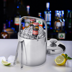 OUYADA Vente directe d'usine Fournisseur doré d'extérieur premium bon marché Seau <span class=keywords><strong>à</strong></span> glace en acier inoxydable pour <span class=keywords><strong>champagne</strong></span> avec poignée - Product Image 1