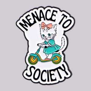 Broche en émail chat mignon 'Society', épingles de revers, badges pour sacs à dos, accessoires vestimentaires, bijoux de mode, cadeaux pour amis - Product Image 1
