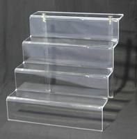 Présentoir pliable à 4 niveaux en acrylique transparent, léger et écologique, facile à assembler pour parfums, buffets et cupcakes