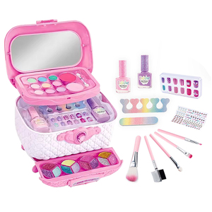 Juego de manicura de juguete JinYing, juego de esmalte de uñas lavable, bolsa de cosméticos, juguetes de belleza y moda para niñas, kit de maquillaje. - Product Image 1