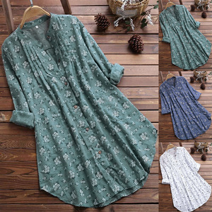 Camicette Casual da <span class=keywords><strong>donna</strong></span> camicia a <span class=keywords><strong>tunica</strong></span> a maniche lunghe camicetta estiva <span class=keywords><strong>elegante</strong></span> Streetwear taglie forti M-XXXXXL moda nuova moda - Product Image 4