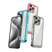 Nouvelles coques de protection colorées en acrylique transparent souple TPU, couleur unie, légères, avec boutons électroplaqués pour téléphone