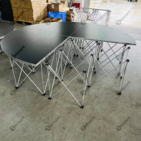 Plateforme de scène ronde portable pliable avec jupe de scène pour mariage, concert, spectacle