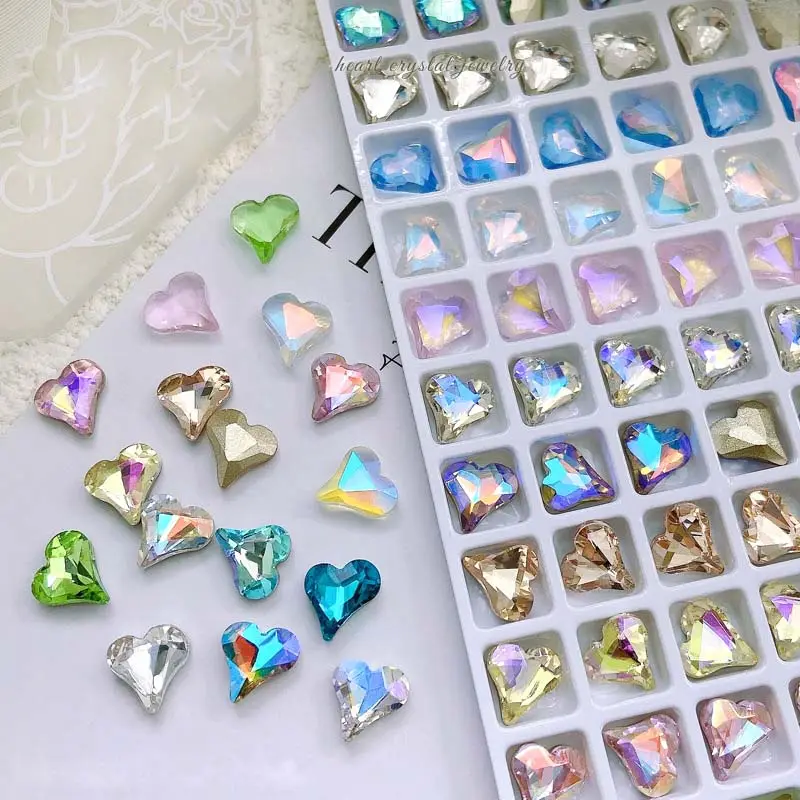Toptan toplu büyük elmas Rhinestones kristal dekorasyon 3D Charms büyük kalp çivi için profesyonel K9 tırnak taşlar