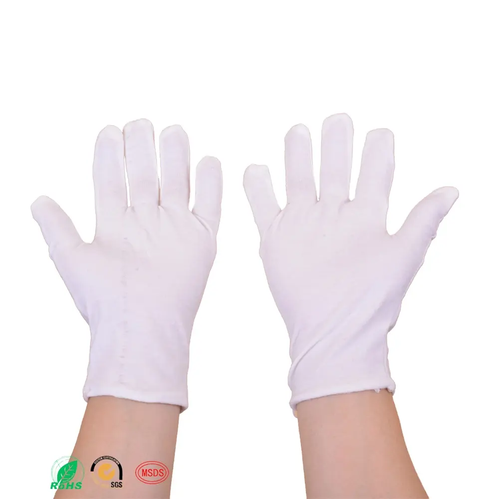 White Cotton fabric ESD gloves For Electronics Integrated Circuit Anti Static Work Lint Free Gloves industry hand protective