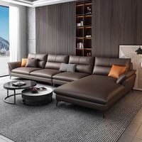 Sofá Seccional de estilo americano moderno Mufang, conjunto de sofá Guifei de cuero genuino, diseño contemporáneo para uso en apartamentos para varias personas