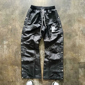 Custom Baggy Sweatpants High Quality Polyester Spandex Gym Sports Nylon <b>Pants</b> Side Buttons Nylon Polyester <b>Pants</b> - Product Image 3