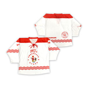 Maillot de hockey personnalisé pour jeunes Maillot de hockey sur glace universitaire blanc à motif imprimé par sublimation bon marché - Product Image 1