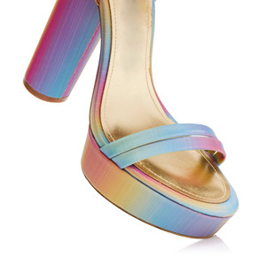 Sandales à talons compensés à <span class=keywords><strong>plateforme</strong></span> dégradé <span class=keywords><strong>arc</strong></span>-<span class=keywords><strong>en</strong></span>-<span class=keywords><strong>ciel</strong></span> avec bride à la cheville pour femmes - Product Image 3