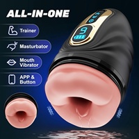 Männlicher Masturbator Penis-Trainer Erwachsenenspielzeug Mundumwickeltes Sexspielzeug für Männer mit Heizstab, LCD-Sexmaschine Erotikspielzeug & -Spiele
