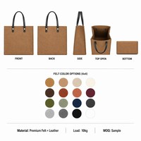 Sac fourre-tout en feutre personnalisé de haute qualité avec fermeture ouverte excellent rapport qualité-prix pour faire du shopping