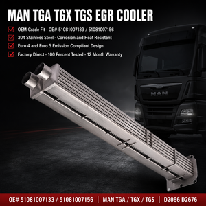 Factory Supply EGR Cooler 51081007133 51081007156 for MAN TGA TGX TGS D2066 D2676 Euro4 Euro5 Stainless Steel - Product Image 1