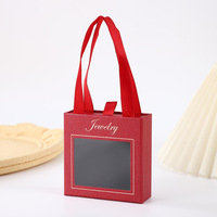Boîte à bijoux à tiroir avec poignée en ruban pour personnalisation de logo et identité de boutique, étui d'emballage portable