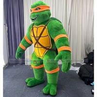 Costume de mascotte géant gonflable Tortue Ninja, sur mesure, en peluche, musclé, vert, guerrier, carnaval, cosplay, Disfraces De pour adulte