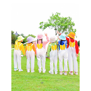 Cute Overalls Set For Kindergarten Performances Dance Sports Meets Elementary School Cheerleading Costumes Size 100-170 - Product Image 2