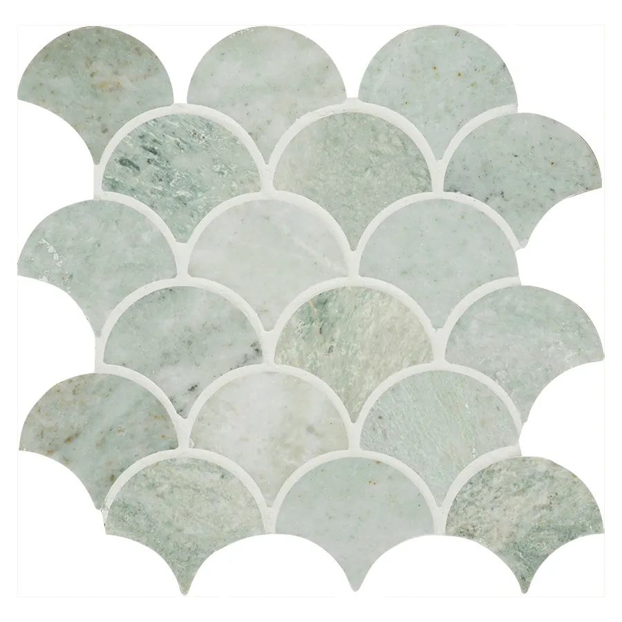Azulejo de mosaico de mármol verde para cocina, azulejos de mosaico de pared para Baño