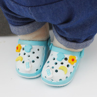 Chaussures de poupée en plastique 15CM, chaussures à trous pour poupée BJD, pantoufles, chaussures de plage pour poupée Labubu