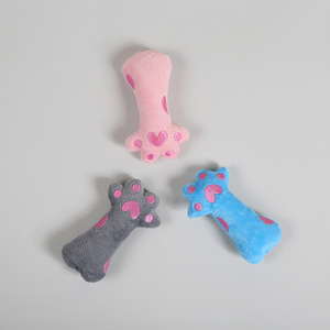 Hot Selling Interactive <b>Cat</b> Paw Shape <b>Plush</b> Toy with Catnip Crinkle Paper Wholesale Pet Chew Supplies Cute Catnip <b>Plush</b> Toys - Product Image 1