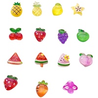 Accessoires de nail art sur le thème des fruits, mini-pièces en résine assorties (cerise, fraise, pastèque) pour boucles d'oreilles DIY