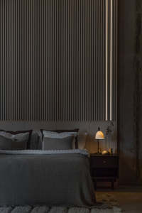 Black 3D <strong>Wall</strong> <strong>Panel</strong> Soundproof Wood Slat <strong>Panel</strong> With Aluminium <strong>Led</strong> Profile <strong>Light</strong> Interior Sectional With <strong>Led</strong> <strong>Lights</strong> Black - Product Image 3