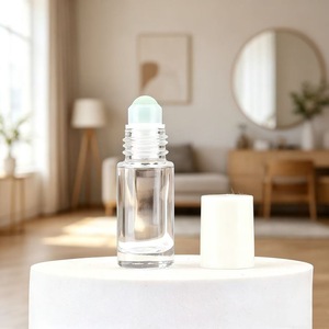 LK Packaging Perfume Roll-On 5ml <b>10ml</b> White Black Superior Square Marble Base Glass <b>Bottle</b> Matte Surface Beech Walnut Cap - Product Image 6