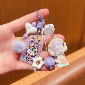 Porte-clés en métal luxueux personnalisé pour la fabrication de chaînes de téléphone portable de style Miu, accessoires de sac à dos, porte-clés - Product Image 2