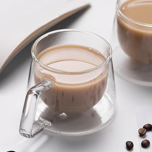 Ly cà phê thủy tinh hai lớp 12 ounce, ly cappuccino, latte, macchiato có tay cầm, dùng được cho trà, sữa, nước ép, kem - Product Image 6