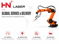 Sistem Pengelasan Laser Serat Robotik Otomatis Perlengkapan Non-Standar Baru Tata Letak Multi-Stasiun Produksi Aliran 6 Axis Welder
