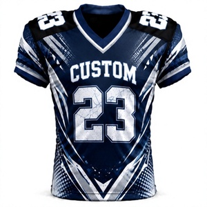 Maillot de football américain respirant et à séchage rapide, anti-transpiration, à manches courtes, vêtements de sport, uniforme d'équipe personnalisé, vente en gros d'usine - Product Image 1