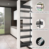 Étagères de rangement coulissantes hautes en aluminium pour cuisine moderne, panier coulissant latéral, écologique, multifonctionnel, rangement pratique