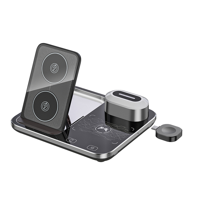 4 in 1 Fast Wireless Charger with LED Light with Electric Lifting Portable Desktop for Intellectual Product