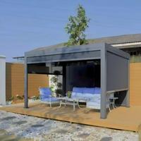 Outdoor-Pavillon Balkon-Terrassenüberdachung Robuster Aluminiumrahmen Wasserdichtes PVC-Dach UV-Schutz Einfache Montage Familien- und Gewerbenutzung