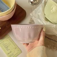 Bol en céramique à perles colorées, décor métallique, design moderne haut de gamme, passe au lave-vaisselle, ensemble de bols sains pour riz et pâtes pour la maison et la cuisine